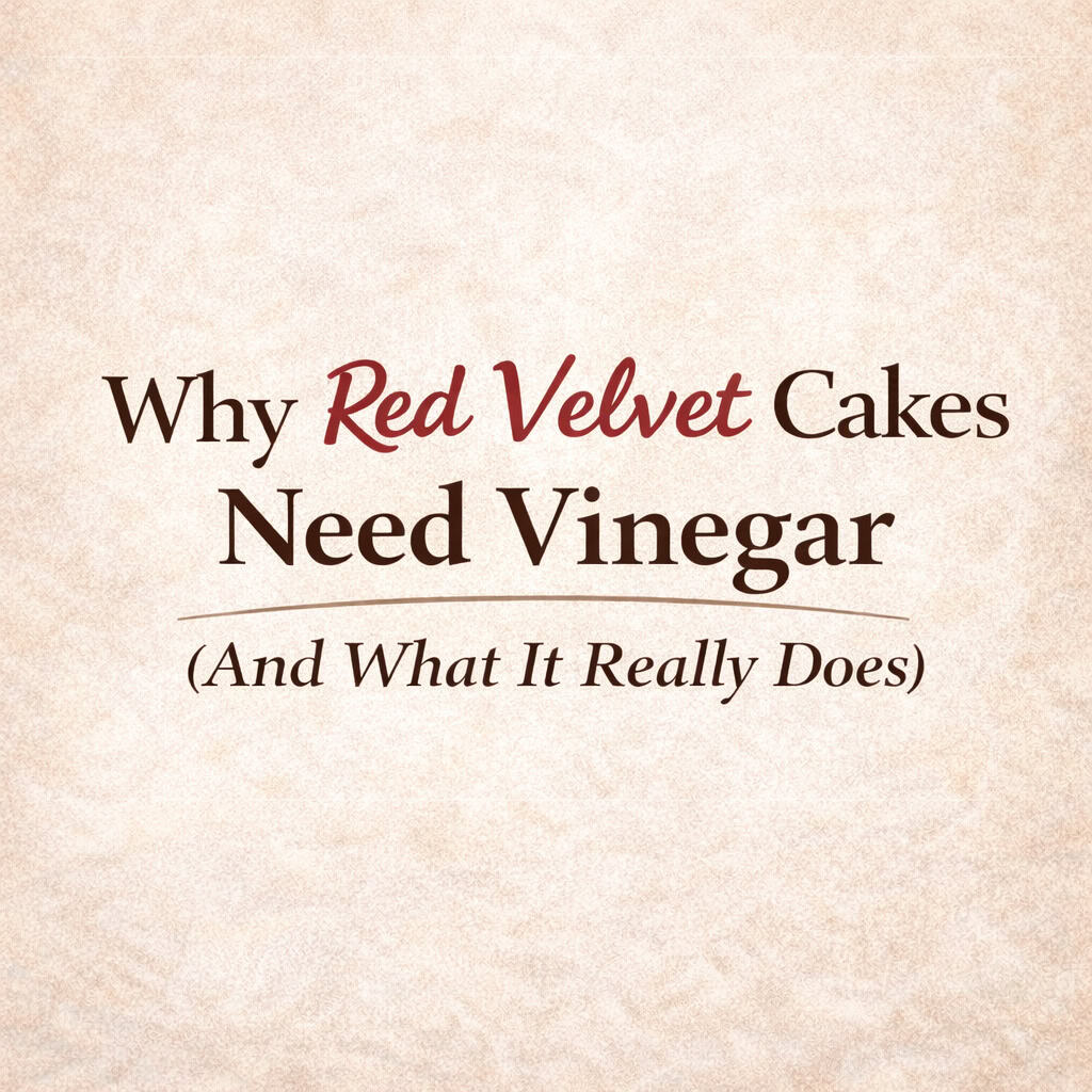 Rich, vibrant red velvet cake with vinegar for flavor enhancement. Perfect for baking and dessert recipes.